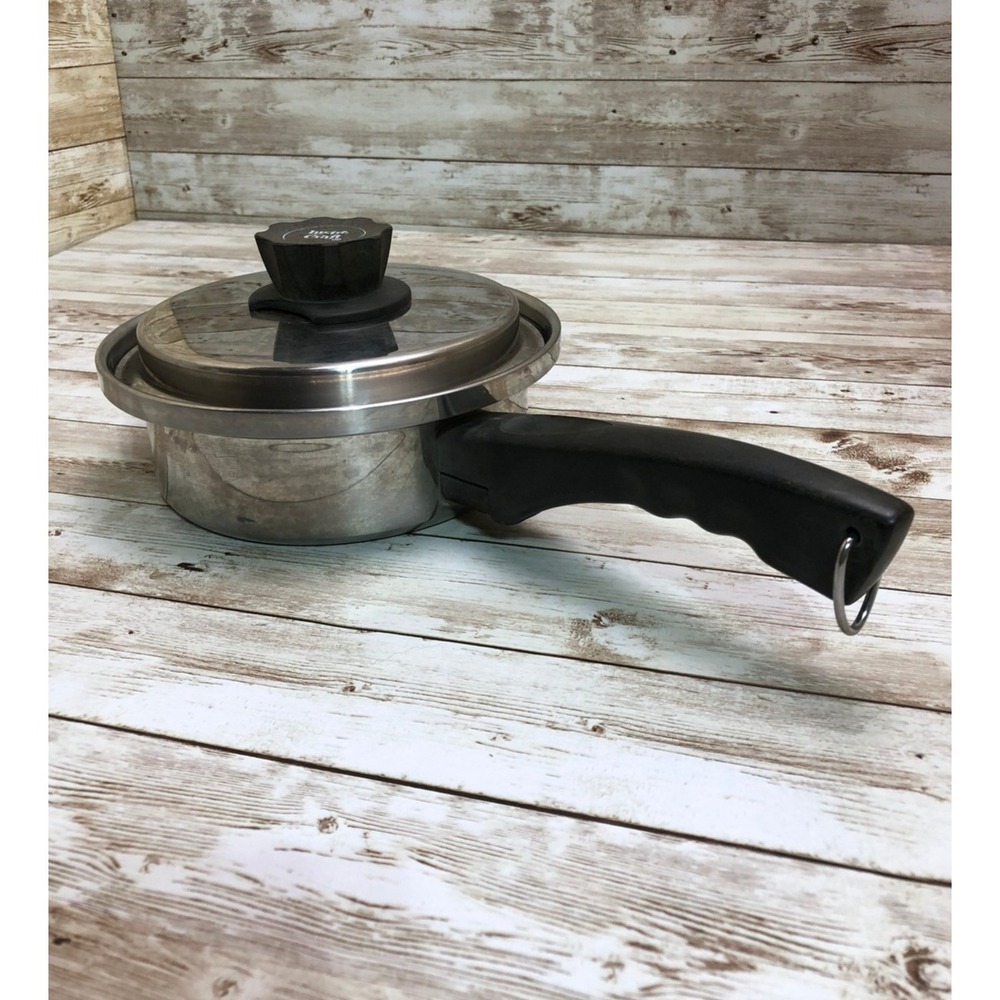 Lustre Craft Saucepan Silver 1 Quart 3 Ply Stainless Steel Cookware Lid USA